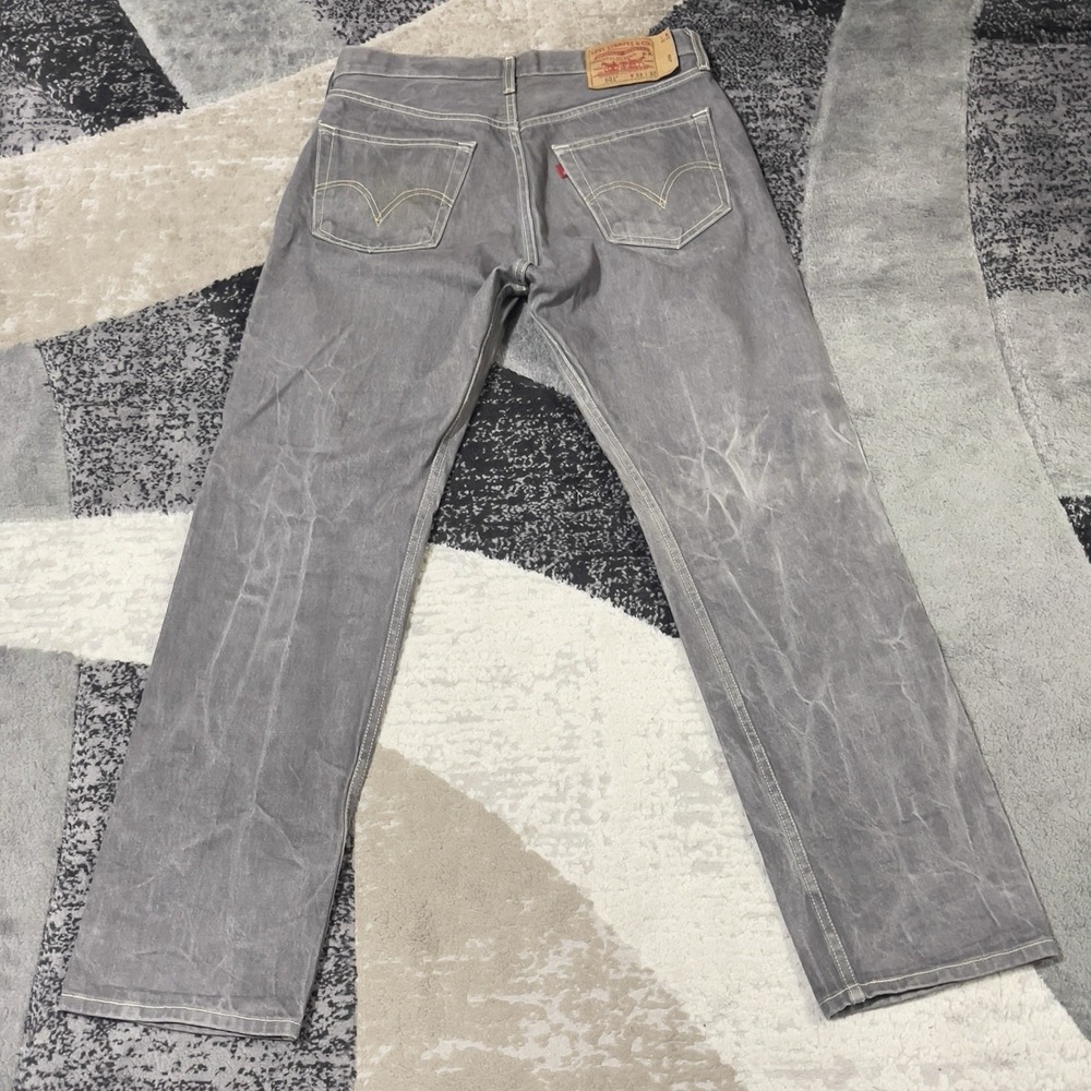 Levis 501 Jeans Men 32x30‎ Gray Button Fly Denim Honeycomb Faded Straight Y2K